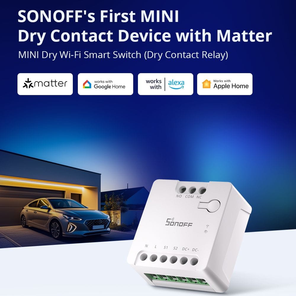 SONOFF MINI-D – Smart Switch Wi-Fi cu Contact Uscat și Suport Matter