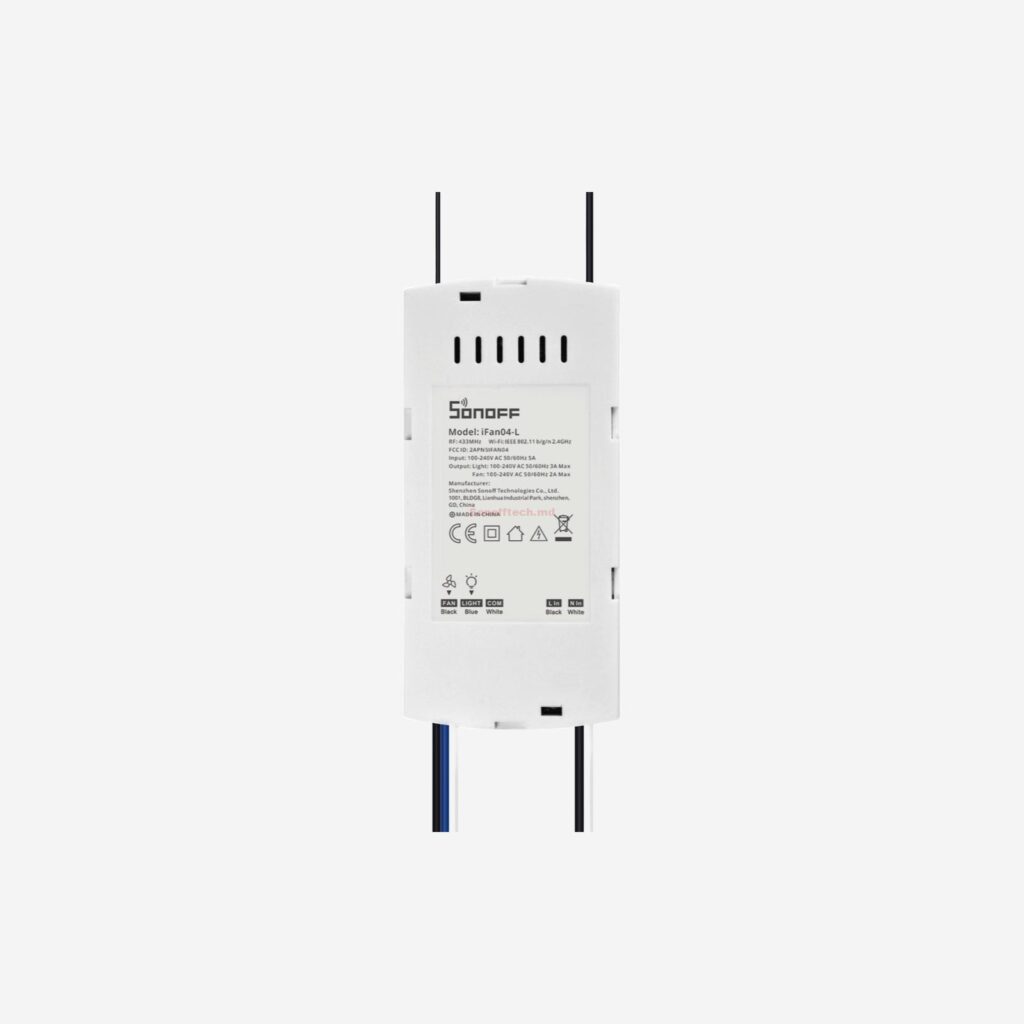 Sonoff iFan04-H controler Wi-Fi ventilator și lumină