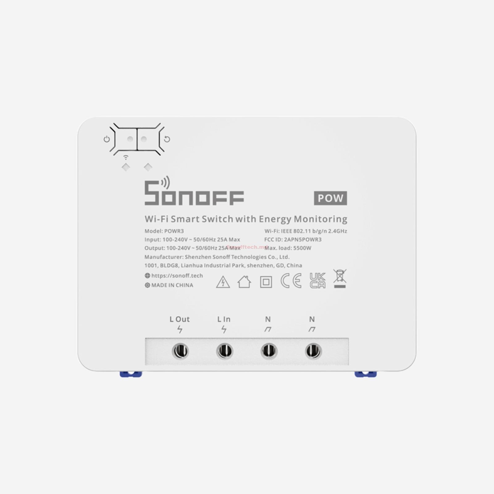Sonoff POWR3 25A releu Wi-Fi cu măsurare