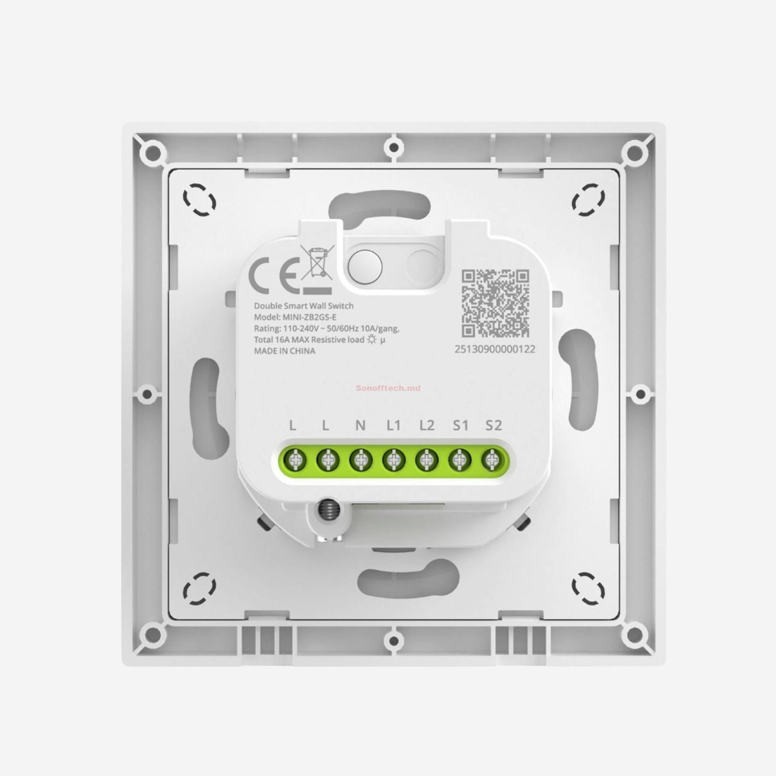 Sonoff Zigbee Smart Wall Switch MINI-ZB2GS-E Mini Duo 2-Gang (Neutral Required)