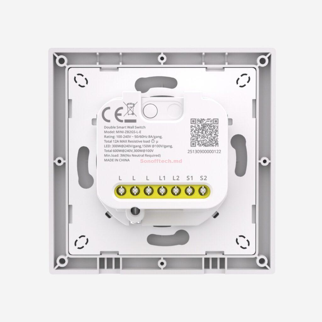 Sonoff Zigbee Smart Wall Switch MINI-ZB2GS-L-E Mini Duo 2-Gang (No Neutral Required)